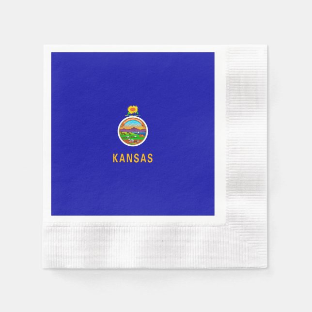 Kansas State Flag Design Paper Napkins (Front)