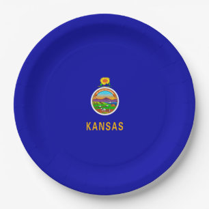 Kansas State Flag Design Paper Plates