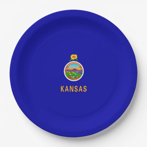 Kansas State Flag Design Paper Plates