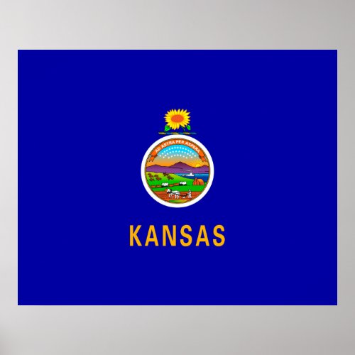 Kansas State Flag Design Poster