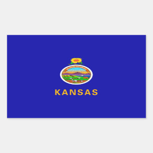 Kansas State Flag Design Rectangular Sticker