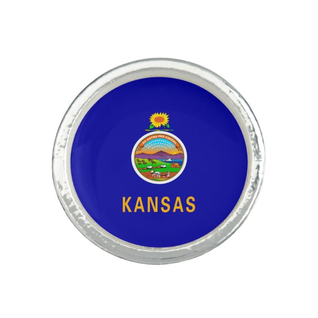 Kansas State Flag Design Ring (Front)