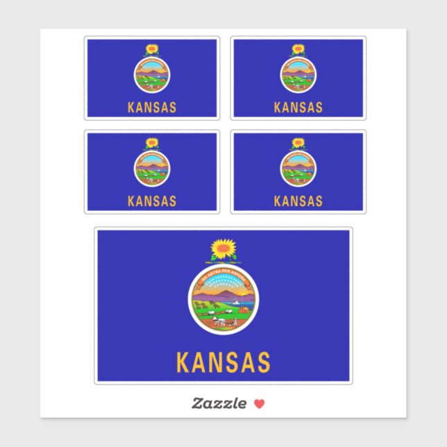 Kansas State Flag Design Sticker (Sheet)