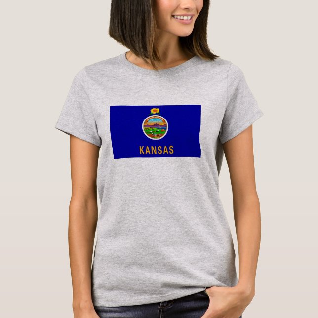 Kansas State Flag Design T-Shirt (Front)