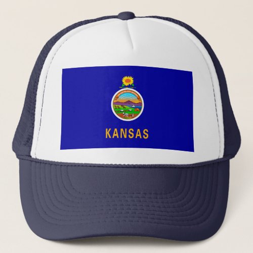 Kansas State Flag Design Trucker Hat