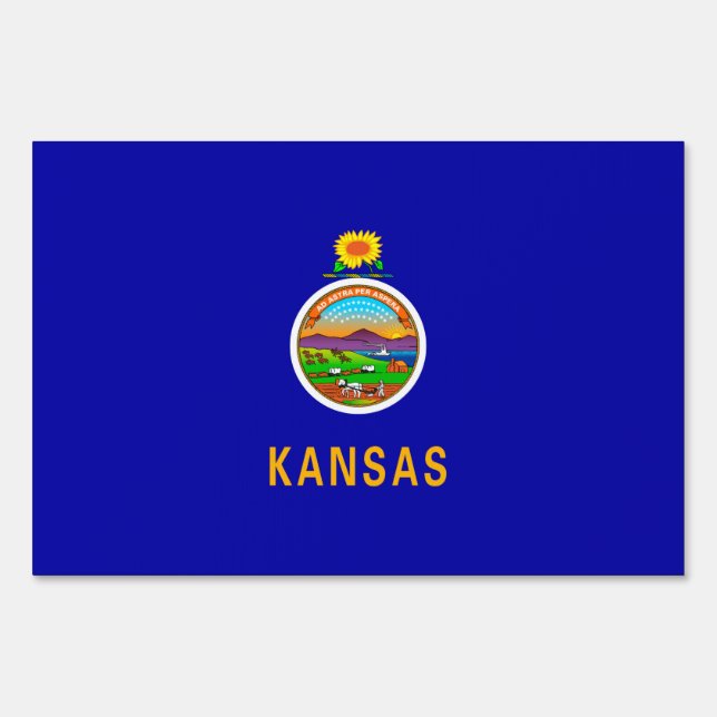 Kansas State Flag Design Yard Sign (Front)