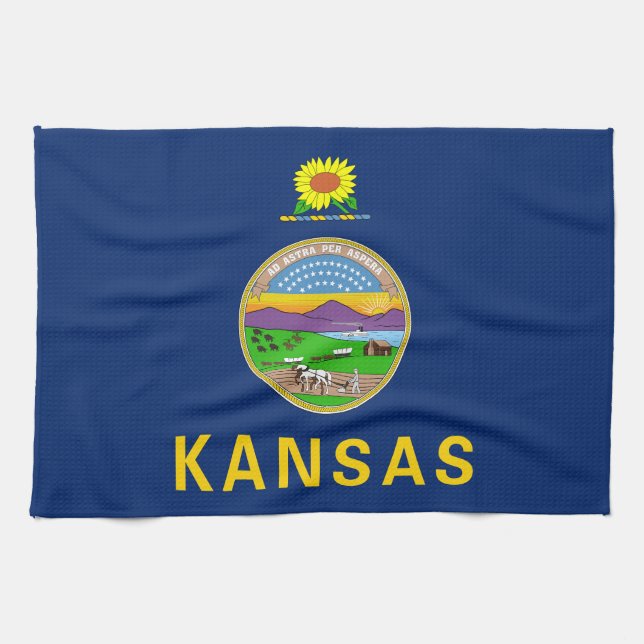 Kansas State Flag Kitchen Towel (Horizontal)