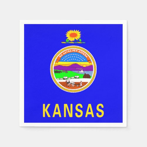 Kansas State Flag Paper Party Napkins