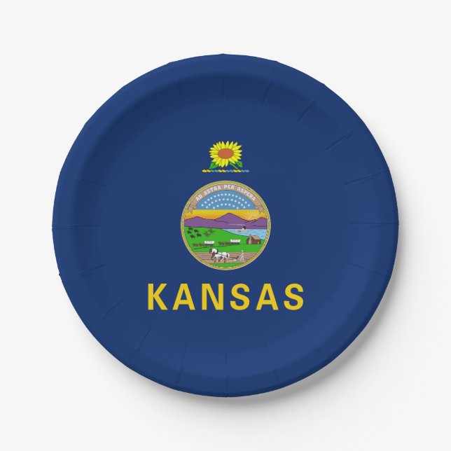 Kansas State Flag Paper Plates (Front)