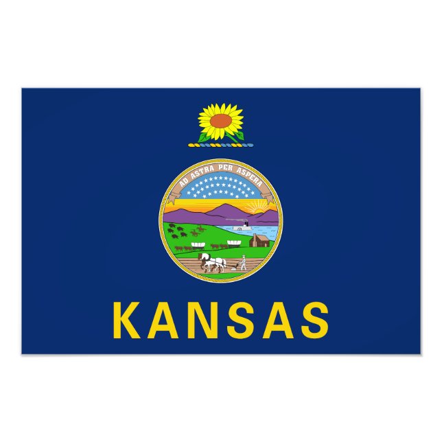 Kansas State Flag Photo Print (Front)