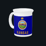 Kansas State Flag Pitcher<br><div class="desc">Elevate your serving with a touch of Kansas pride using our exclusive pitcher featuring the flag of Kansas! Crafted with precision and care, this pitcher is more than just a beverage container; it’s a celebration of Kansas’s heritage and cultural pride. The striking design prominently displays the iconic Kansas state flag,...</div>