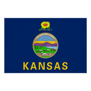 Kansas State Flag Poster