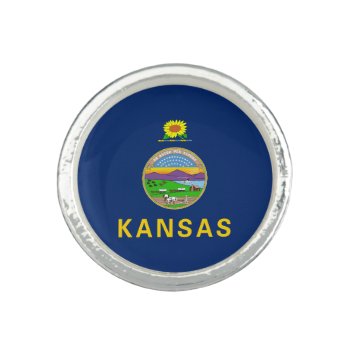 Kansas State Flag Ring by topdivertntrend at Zazzle