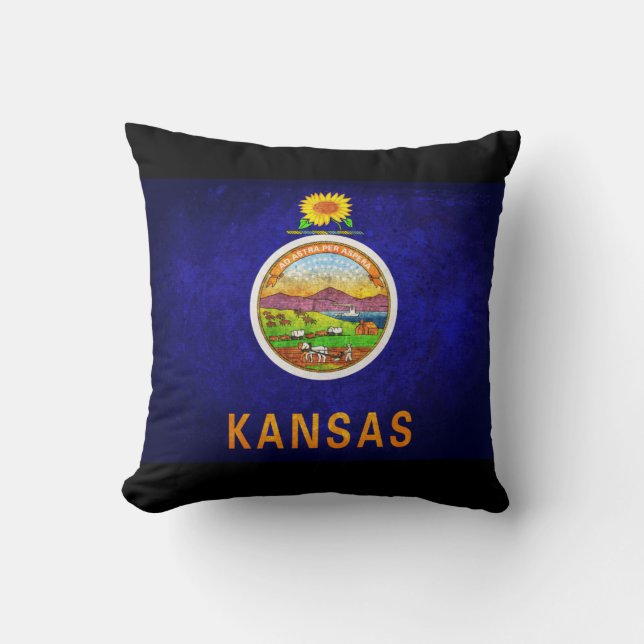 Kansas state flag throw pillow (Front)