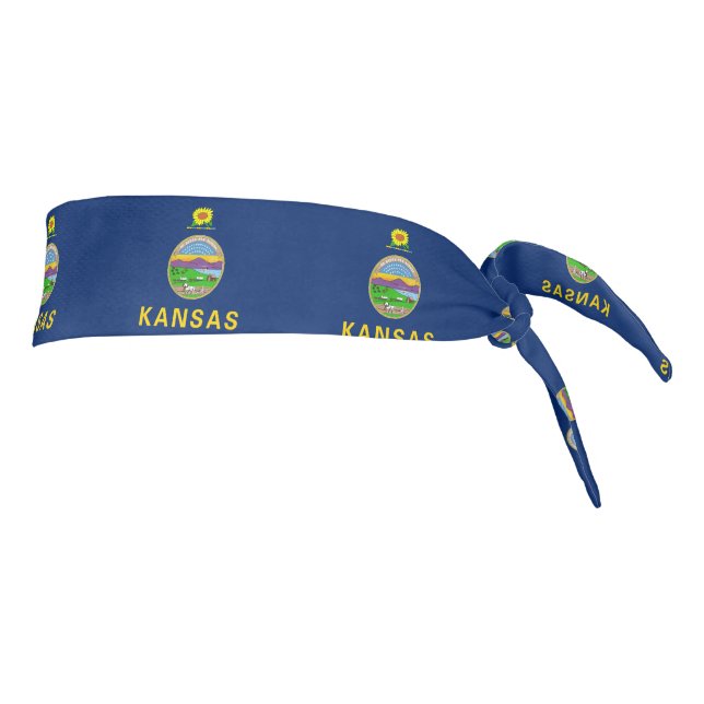 Kansas State Flag Tie Headband (Rotate 90)