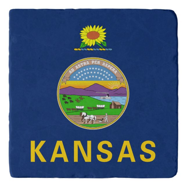 Kansas State Flag Trivet (Front)