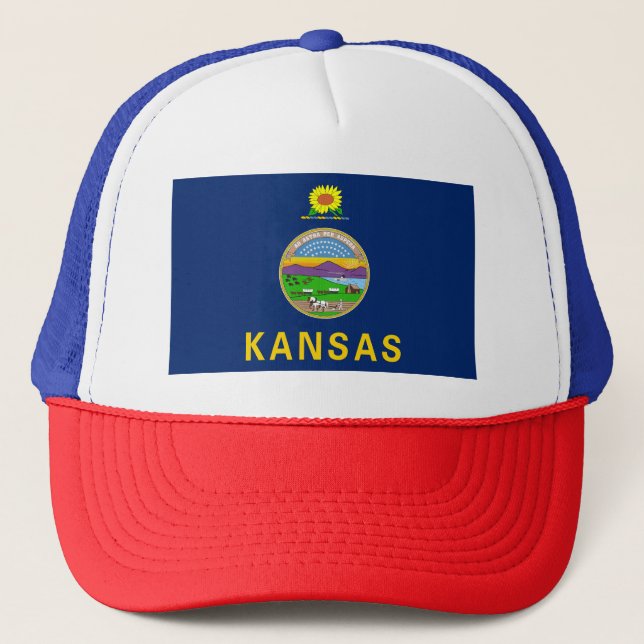 Kansas State Flag Trucker Hat (Front)