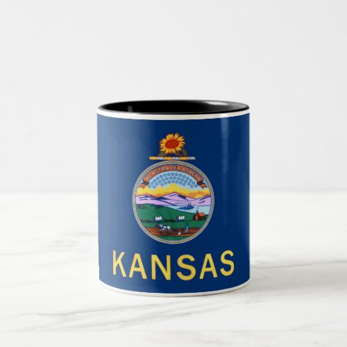 Kansas State Flag Two_Tone Coffee Mug