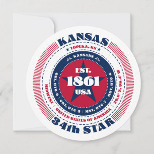Kansas State History Flat Card