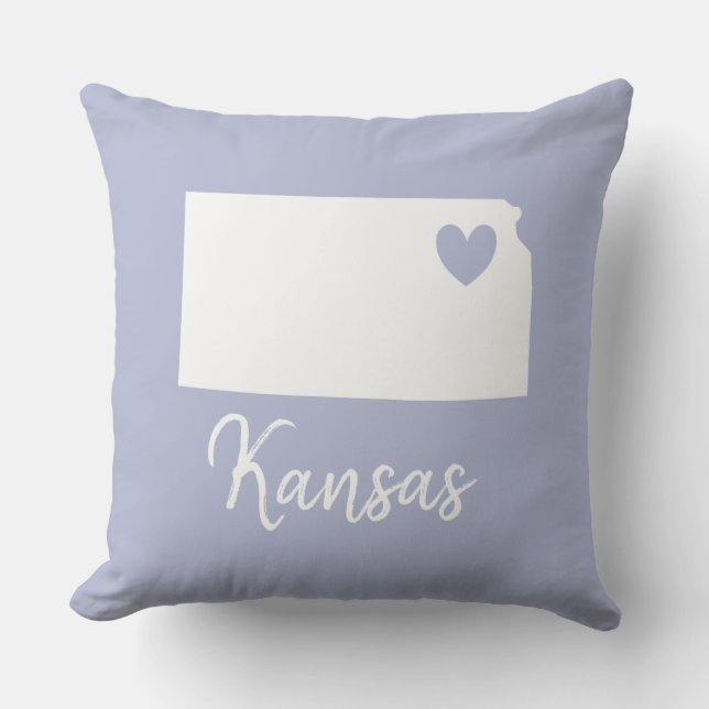 Kansas state map love home   outdoor pillow (Front)
