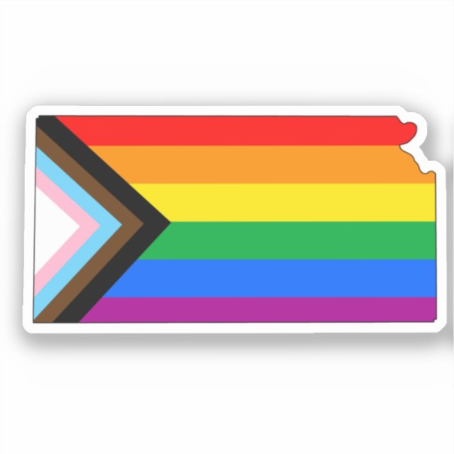 Kansas State Pride LGBTQ Progress Pride Sticker (Front)