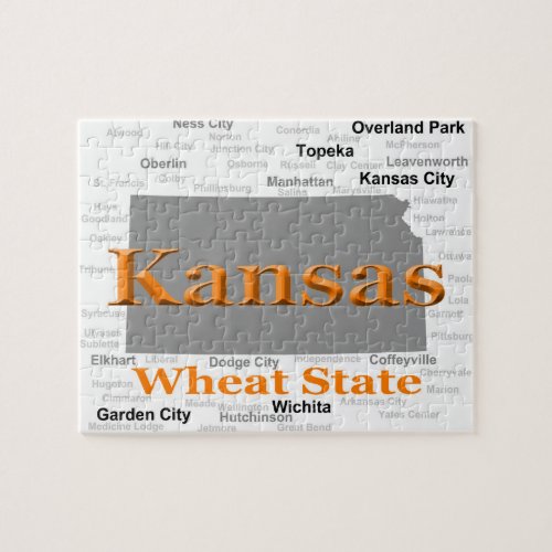 Kansas State Pride Map Jigsaw Puzzle