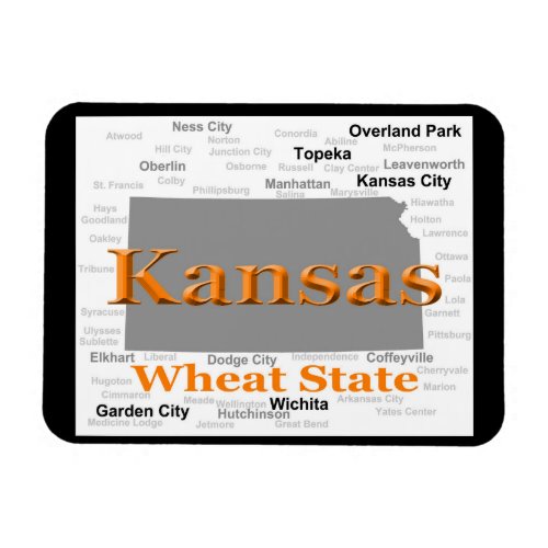 Kansas State Pride Map Magnet