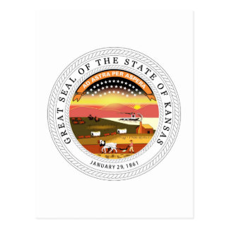 Kansas State Motto Postcards & Postcard Template Designs