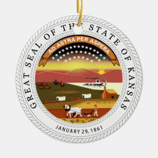 Kansas State Seal Ceramic Ornament