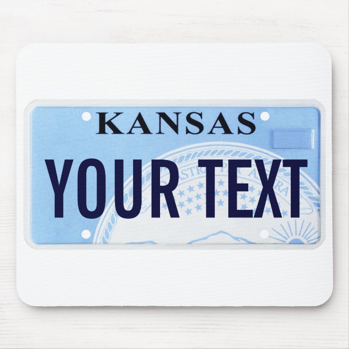 Kansas state seal license plate mouse pad