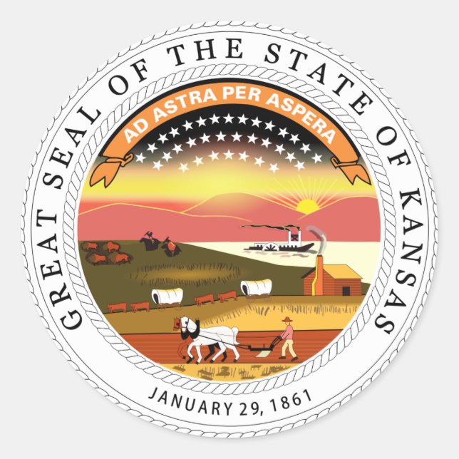 Kansas State Seal Sticker (Front)