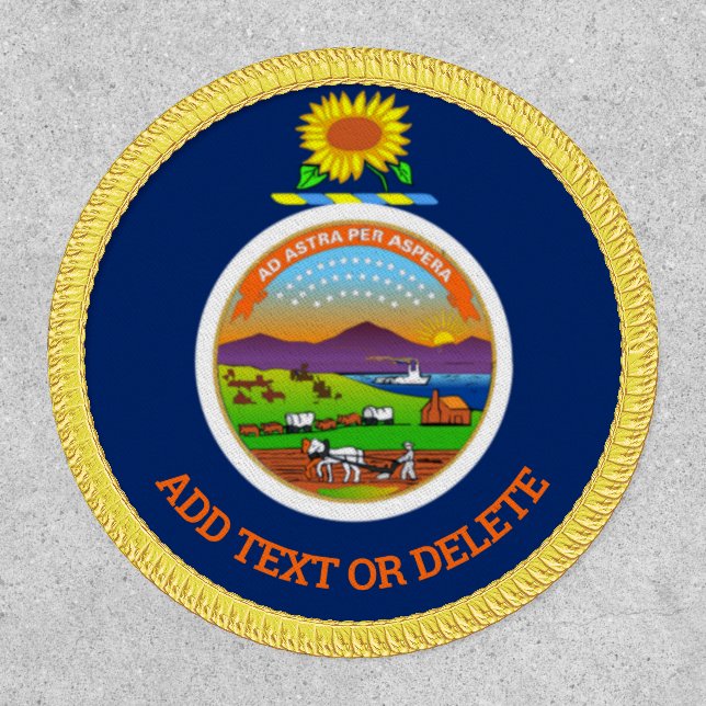 KANSAS STATE SEAL SUNFLOWER custom add text Patch (Front)