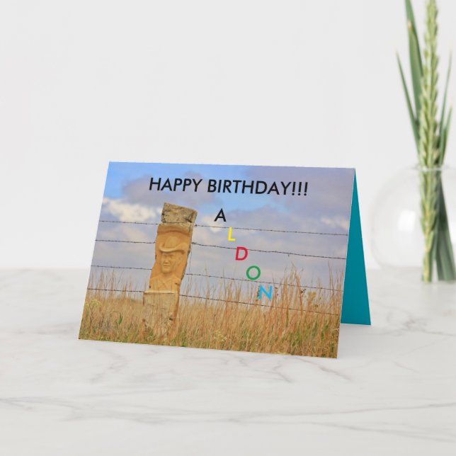 Kansas Stone Post Birthday CARD (Front)
