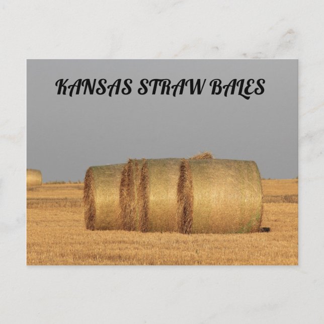 Kansas Straw Bales POST CARD (Front)