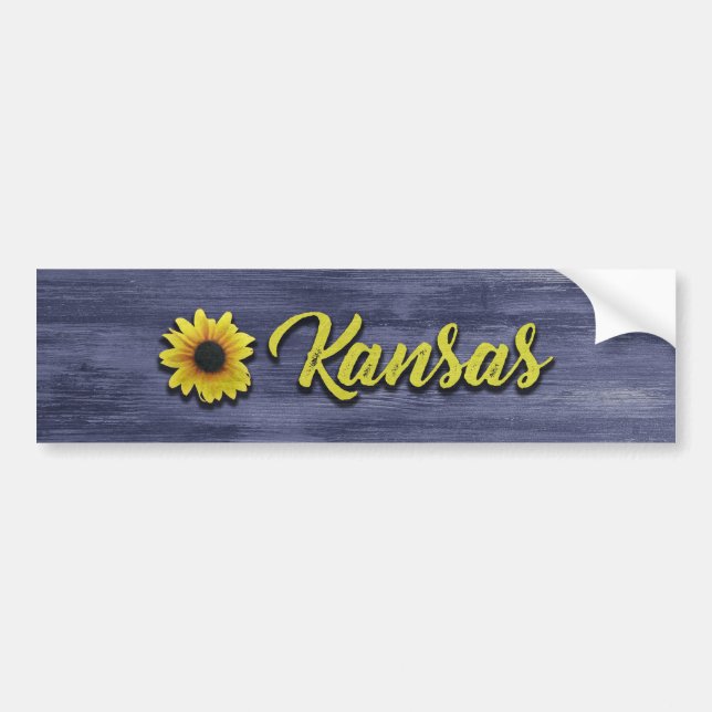 Kansas Sunflower Bumper Sticker (Front)