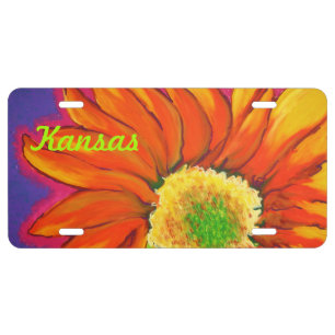 Kansas Sunflower License Plate
