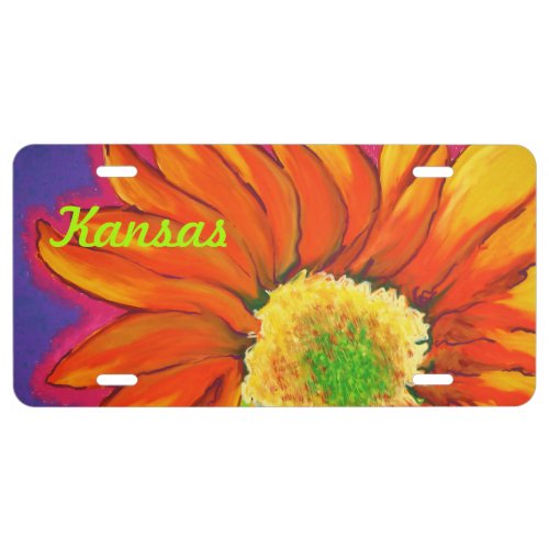 Kansas Sunflower License Plate