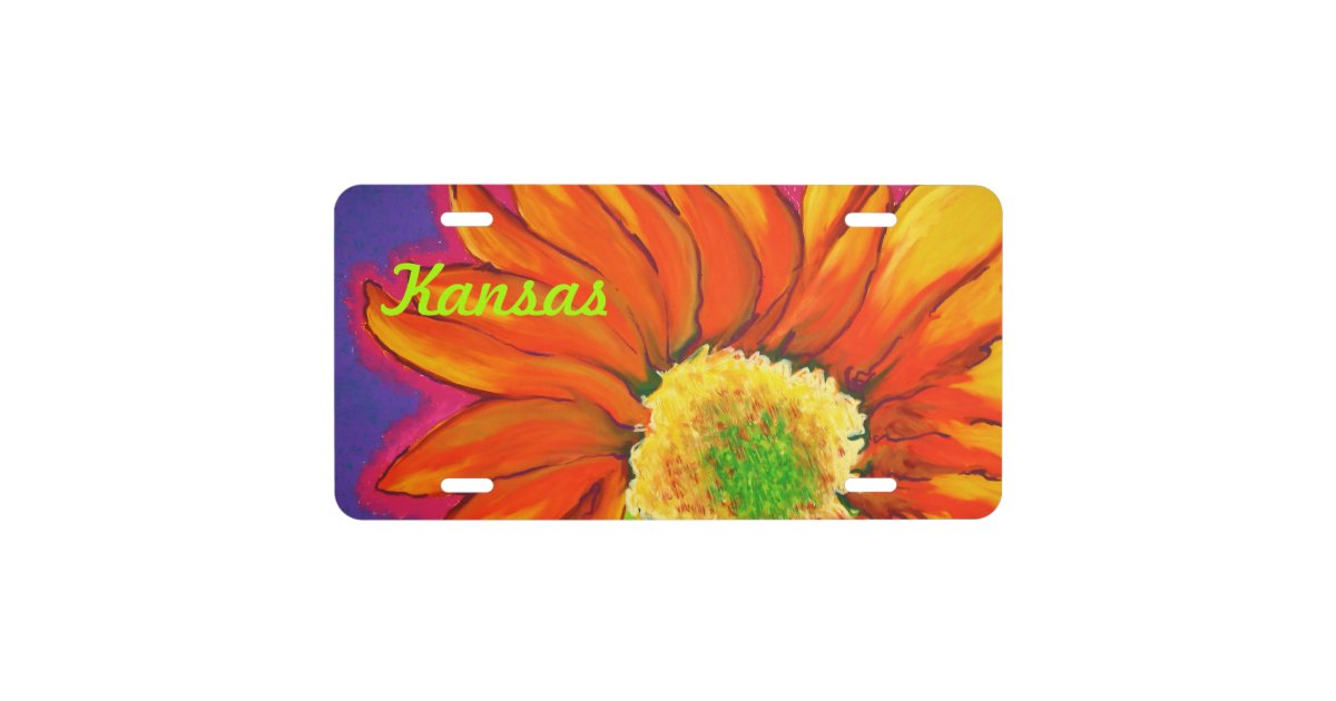 Kansas Sunflower License Plate Zazzle