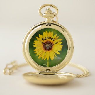 Kansas Sunflower Pocket Watch