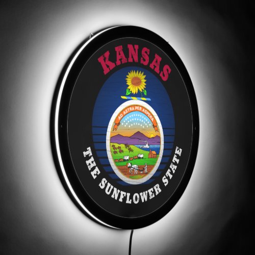 KANSAS SUNFLOWER STATE FLAG LED SIGN