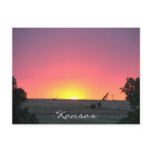 Kansas Sunset Postcard