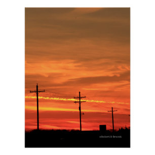 Kansas Sunset with Colorful clouds Poster/Photo Poster