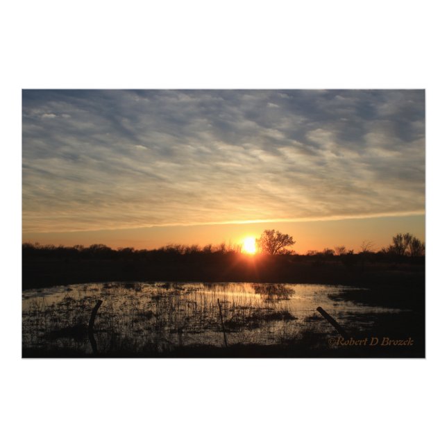 Kansas Sunset with reflection Photo Enlargement Print (Front)
