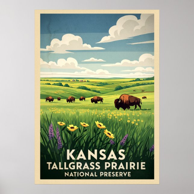 Kansas Tallgrass Prairie National Preserve V04 Poster (Front)