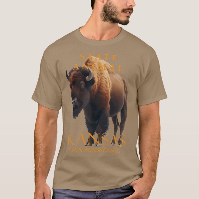 Kansas Territory Animal Bison Americanus T-Shirt (Front)
