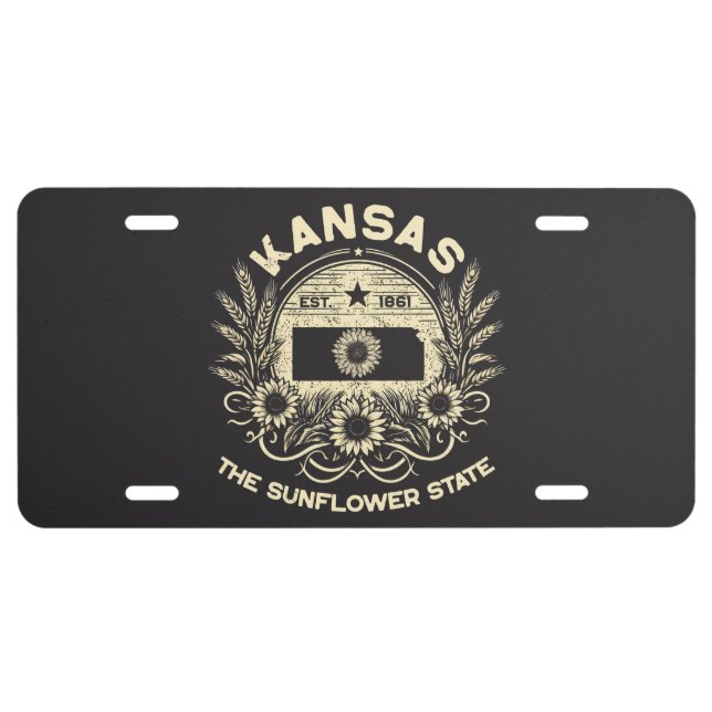 Kansas The Sunflower State License Plate (Front)