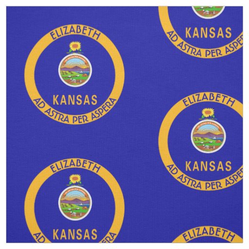 Kansas The Sunflower State Personalized Flag Fabric