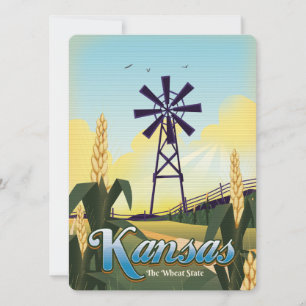 Kansas "the Wheat State" travel poster.