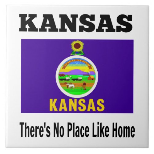 Kansas Theres No Place Like Home Ceramic Tile