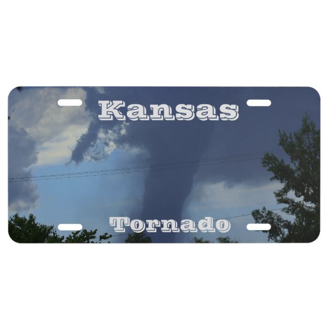 Kansas Tornado Car Tag License Plate (Front)